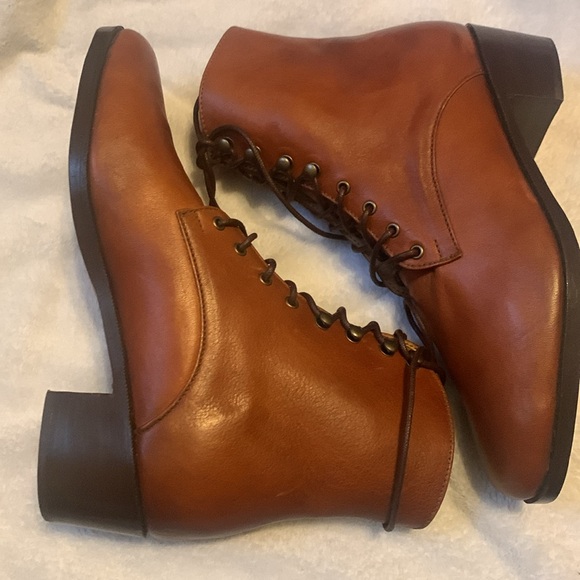 Christy Dawn The Dawn Boot Walnut Leather Sz 9 Lace Up Dress Handmade - Picture 6 of 13